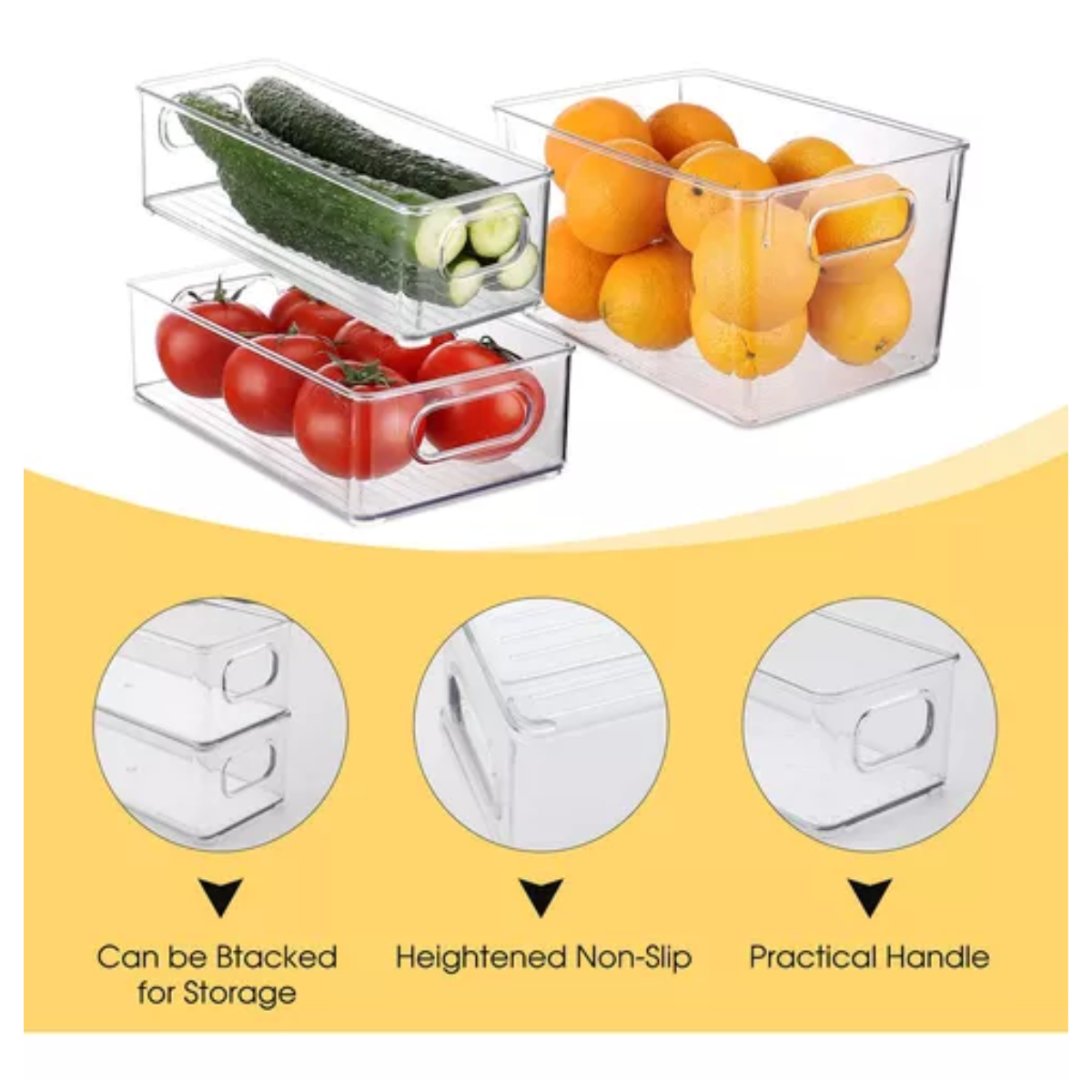 Miniatura 5 de Set x3 organizador nevera acrílico pd-69